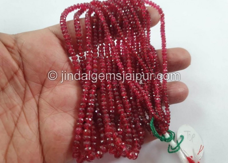 Red Spinel Faceted Roundelle Beads