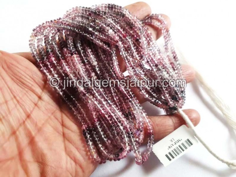 Multi Spinel Smooth Roundelle Shape Beads