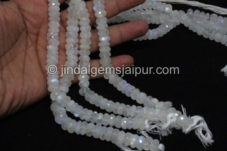 White Rainbow Far Faceted Roundelle Beads