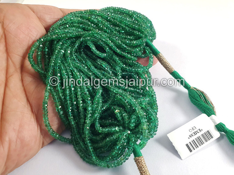 Emerald Faceted Roundelle Shape Beads