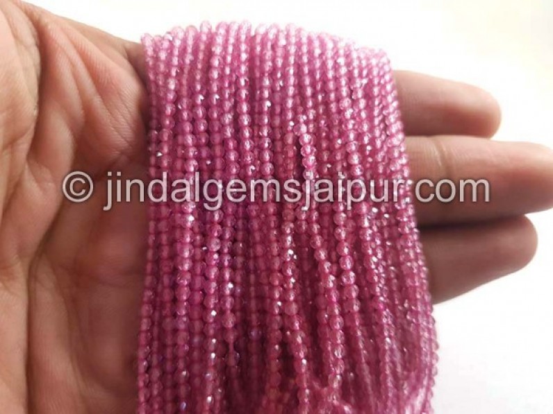 Pink Topaz Faceted Roundelle Shape Beads