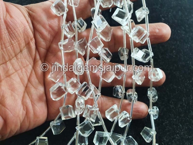 Crystal Quartz Faceted Nugget Beads