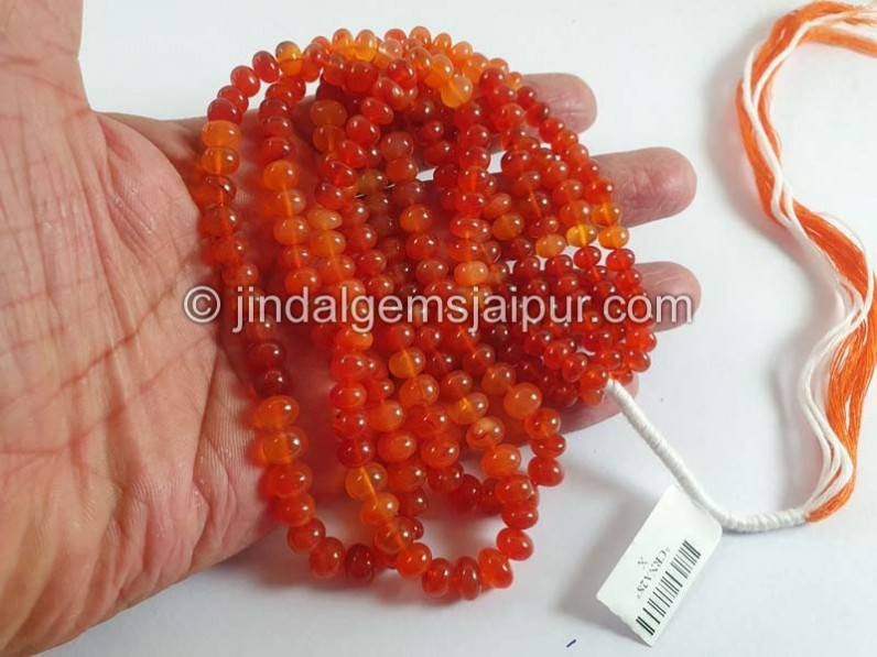 Carnelian Shaded Smooth Roundelle Beads