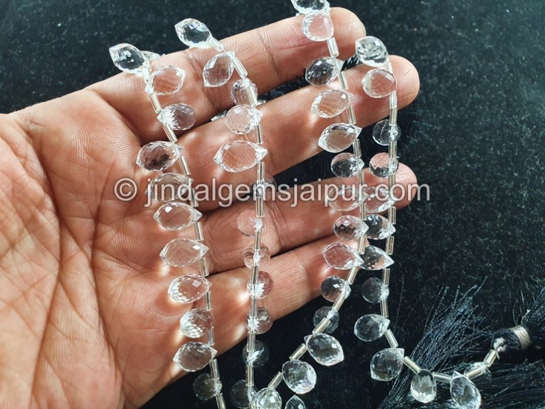 Crystal Quartz Faceted Chandelier Drops Beads