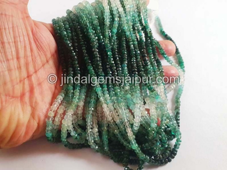 Emerald Shaded Faceted Roundelle Beads