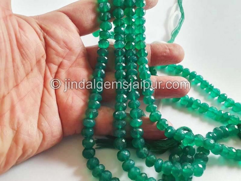 Green Onyx Faceted Roundelle Beads