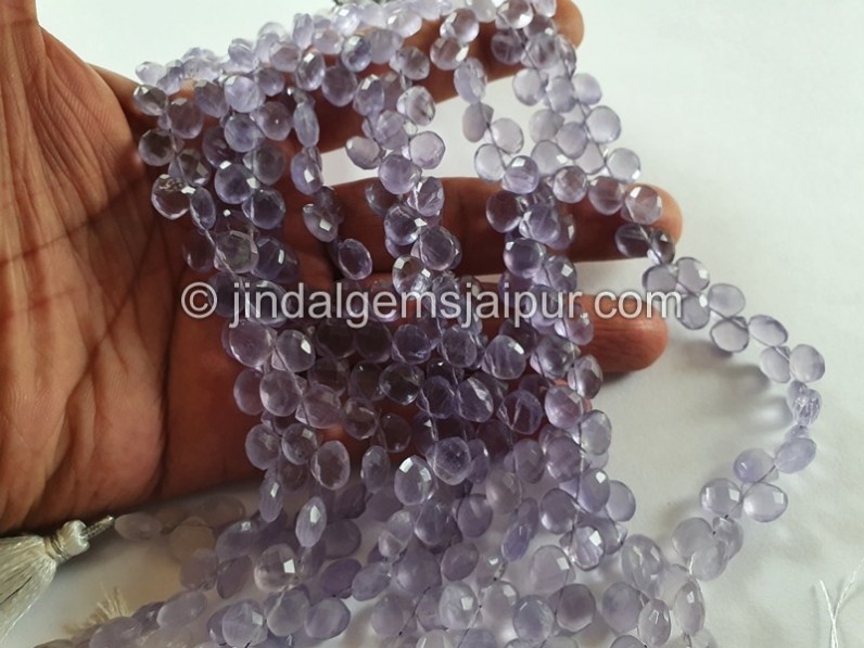 Yttrium Purple Fluorite Faceted Pear Beads