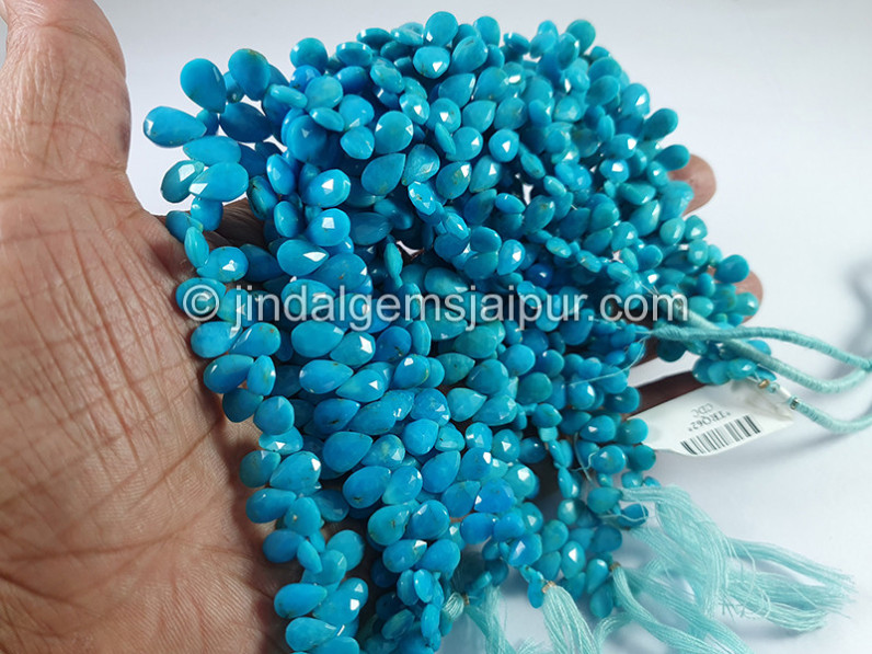 Turquoise Faceted Pear Shape Beads