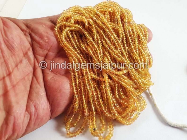 Yellow Orange Sapphire Smooth Roundelle Beads