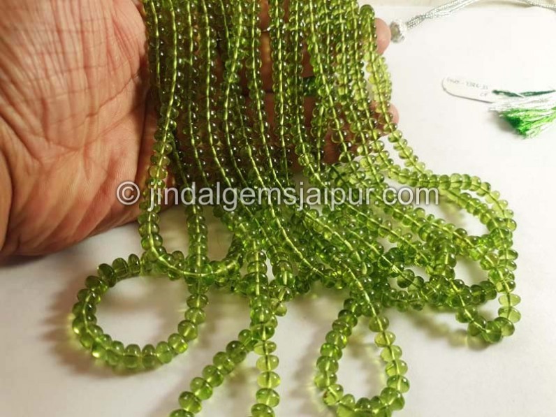 Peridot Smooth Roundelle Shape Beads