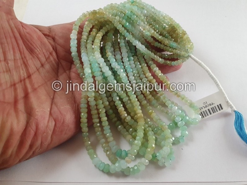 Blue Opal Peruvian Shaded Faceted Roundelle Beads