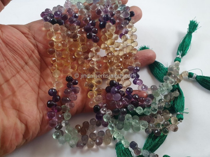 Fluorite Faceted Drops Beads