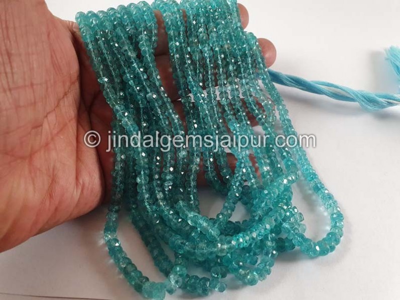 Bluish Green Apatite Faceted Roundelle Beads