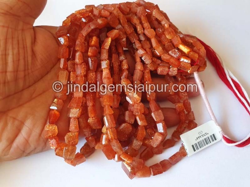 Sunstone Faceted Nugget Shape Beads