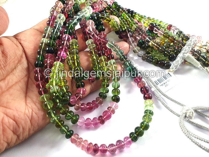 Tourmaline Smooth Roundelle Shape Beads