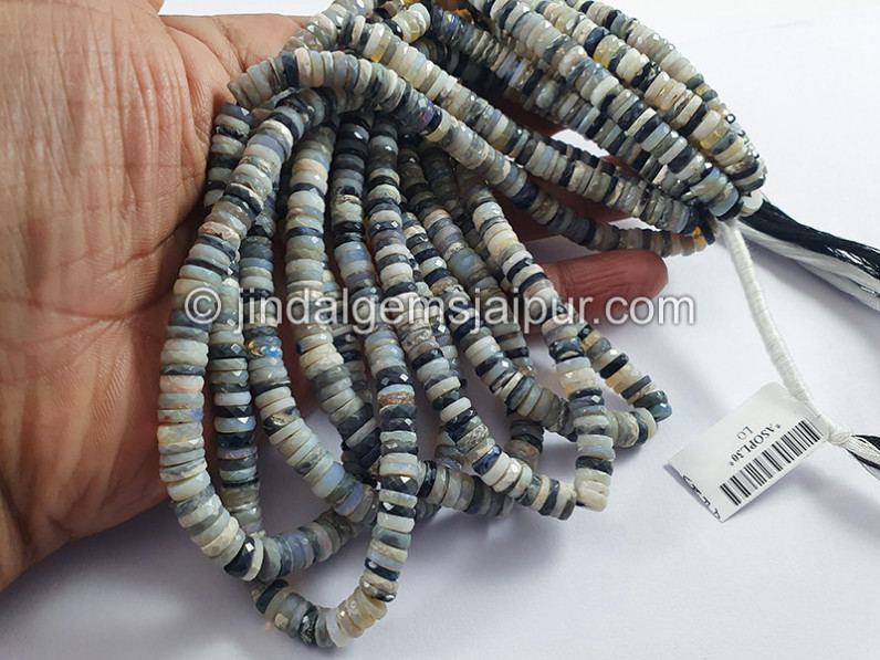 Australian Opal Faceted Tyre Shape Beads