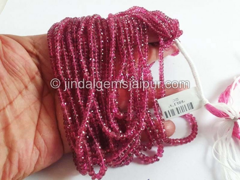 Rubellite Faceted Roundelle Beads