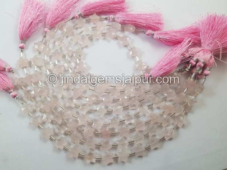 Rose Quartz Faceted Star Beads