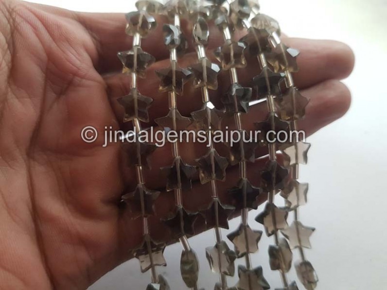 Smoky Faceted Star Beads