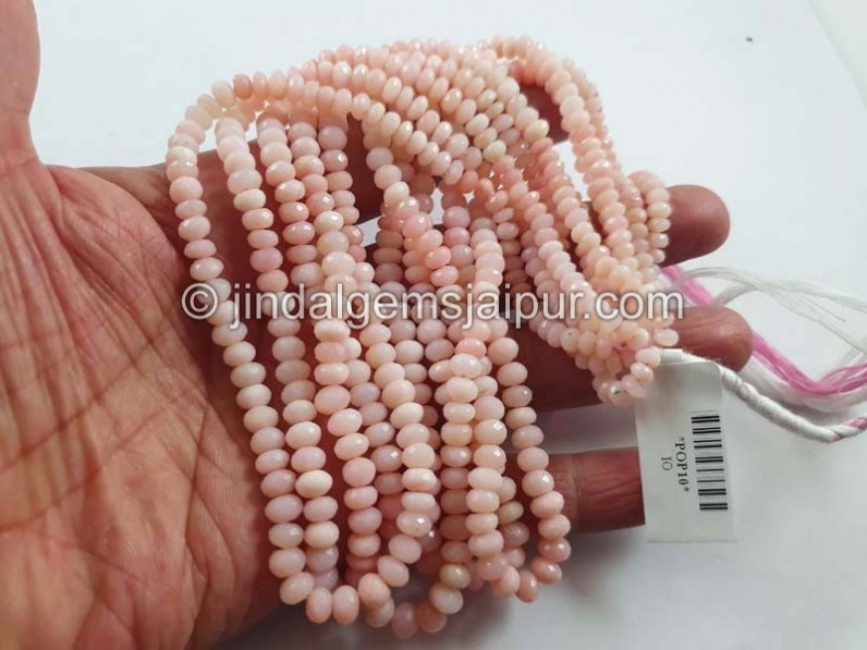 Pink Opal Shaded Faceted Roundelle Beads