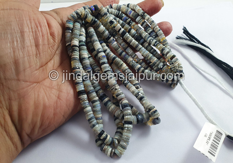 Australian Opal Faceted Tyre Shape Beads