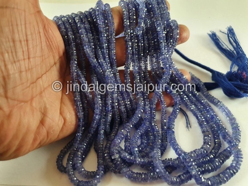 Tanzanite Faceted Tyre Beads