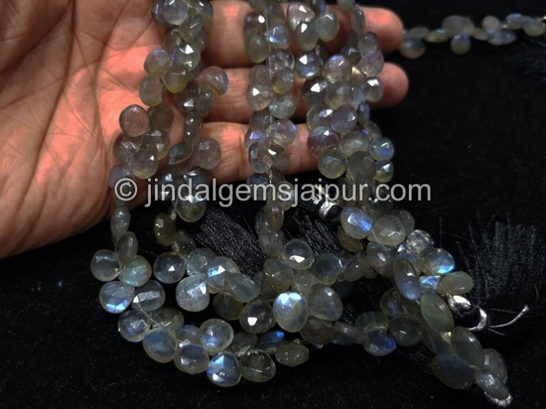 Labradorite Far Faceted Heart Beads