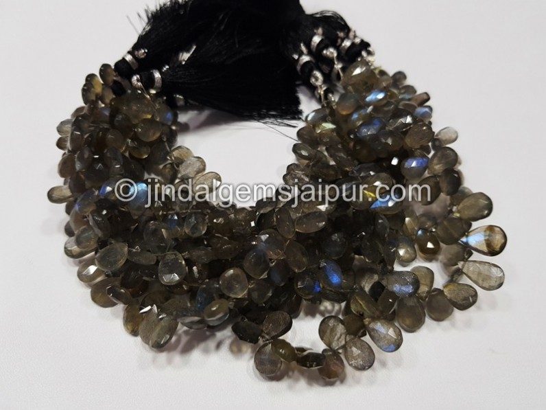 Labradorite Faceted Pear Beads