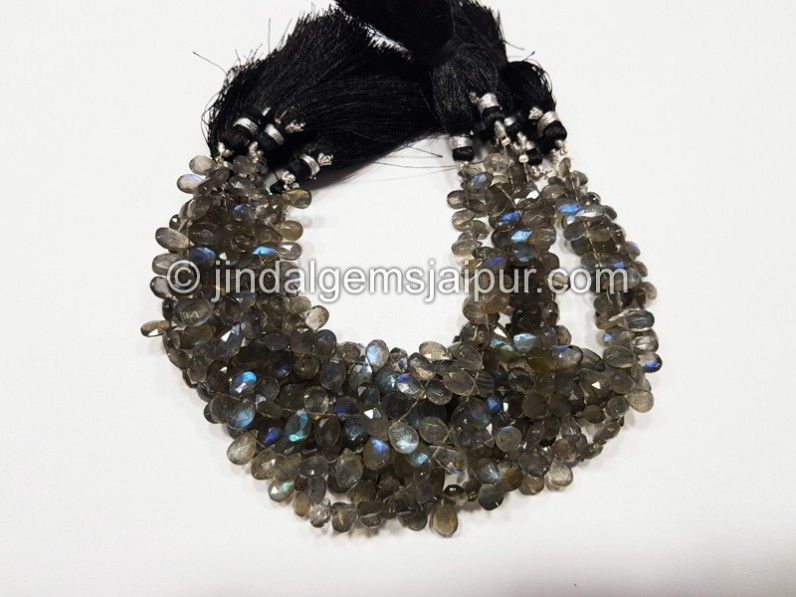 Labradorite Faceted Pear Beads