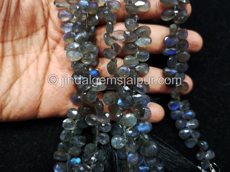 Labradorite Far Faceted Pear Beads