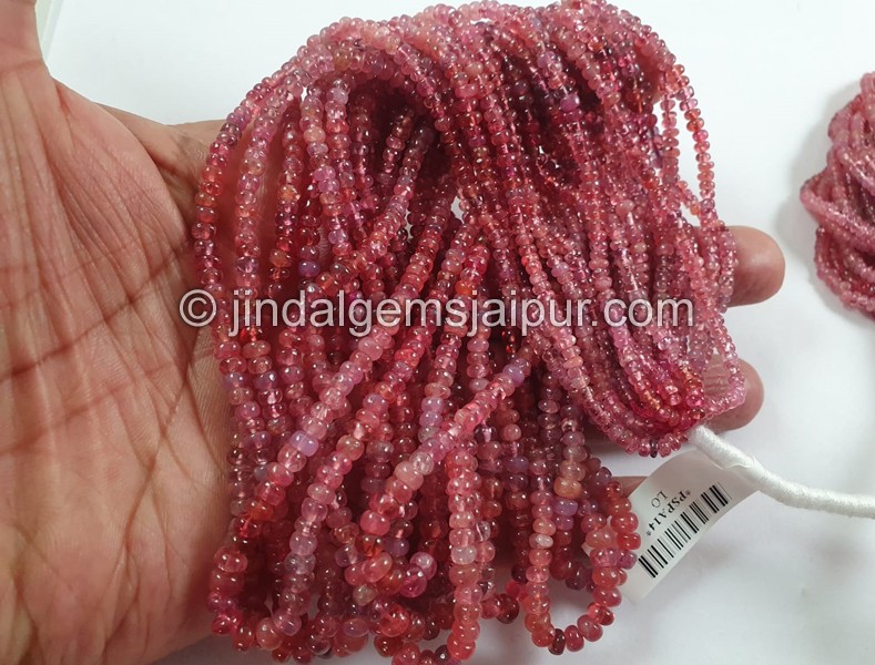 Red Spinel Shaded Smooth Roundelle Beads