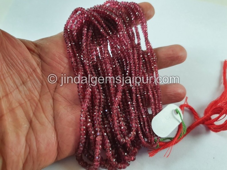 Red Spinel Faceted Roundelle Beads