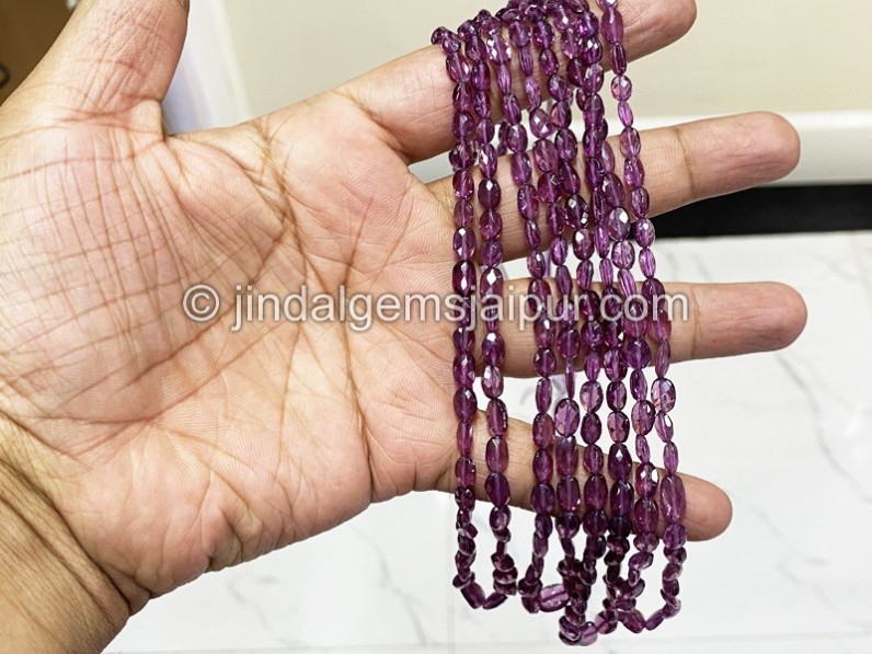 Purple Rhodolite Garnet Faceted Oval Beads