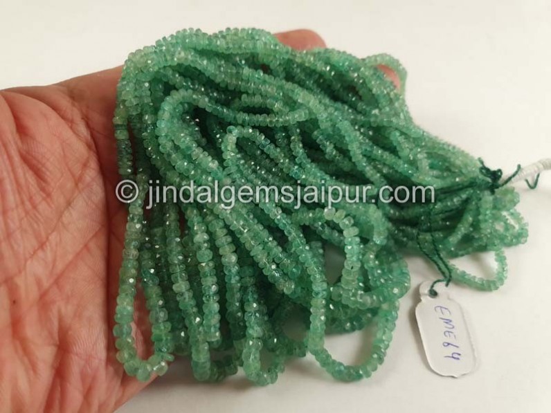 Emerald Faceted Roundelle Beads