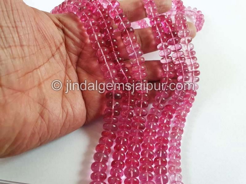 Pink Topaz Smooth Roundelle Beads