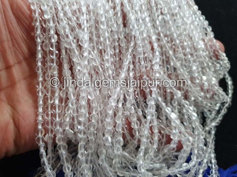 Crystal Quartz Faceted Coin Beads