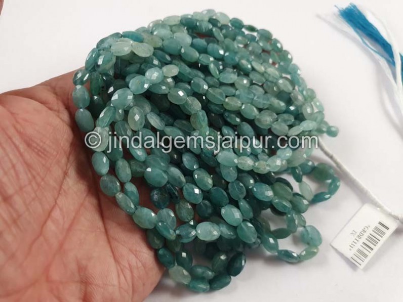 Grandidierite Shaded Faceted Oval Beads