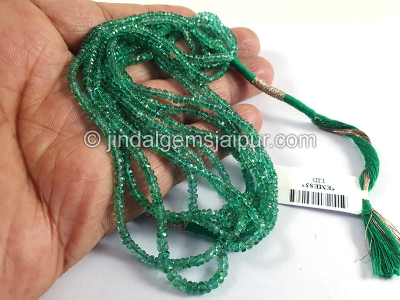 Emerald Faceted Roundelle Shape Beads