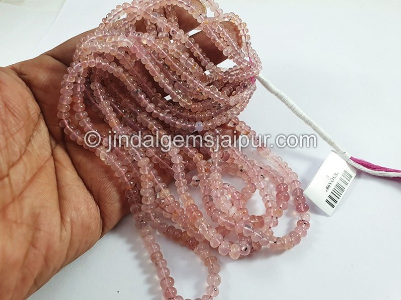 Rose Quartz Smooth Roundelle Shape Small Beads