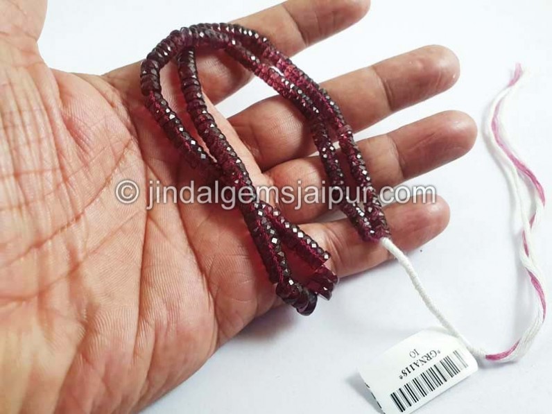 Rhodolite Garnet Faceted Tyre Beads