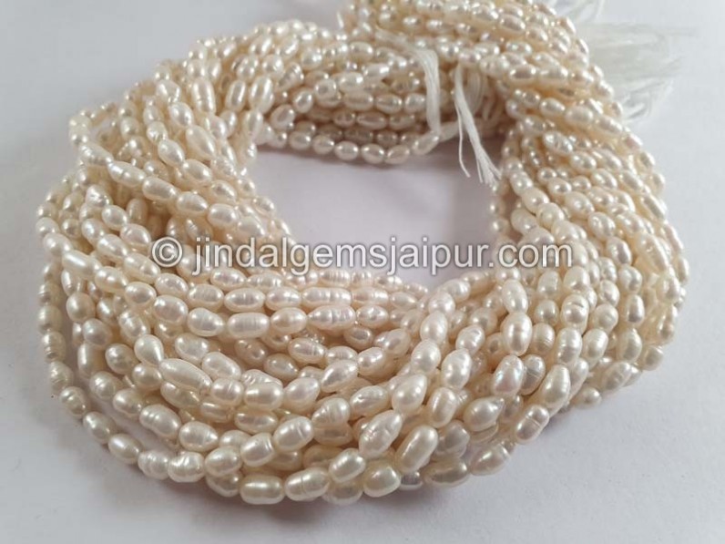 White Smooth Rice Pearl Beads