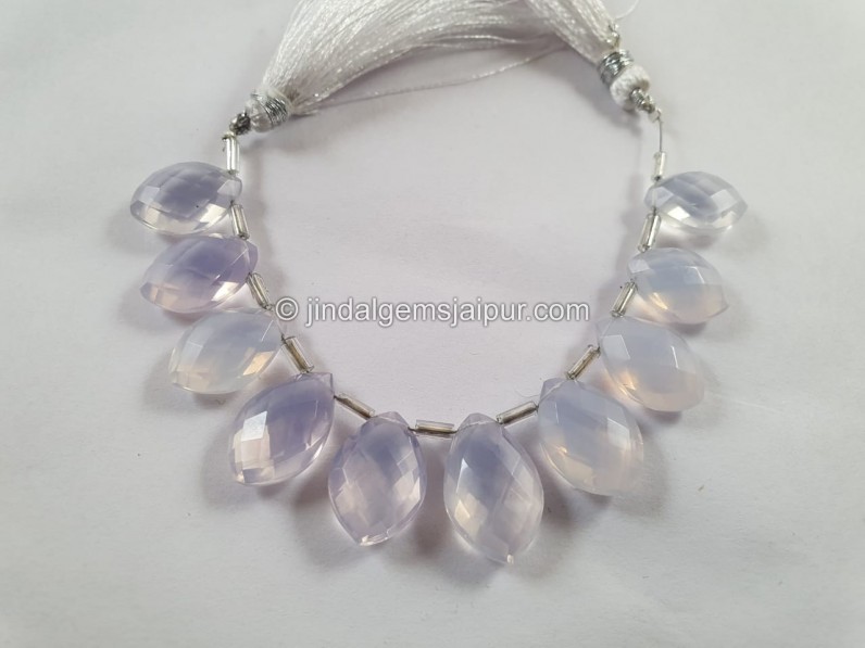 Scorolite Or Lavender Quartz Faceted Dolphin Pear Beads