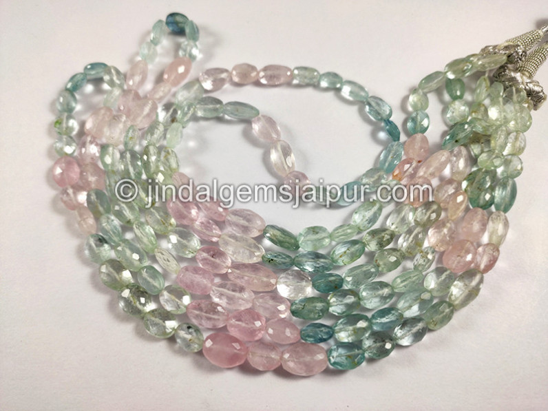 Multi Aquamarine Faceted Nuggets Shape Beads