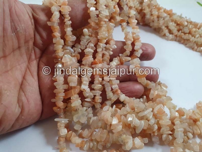 Peach Moonstone Smooth Chips Beads