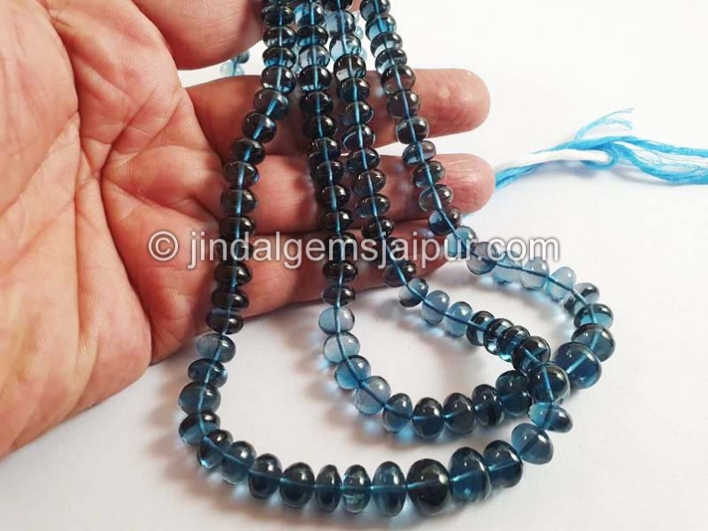 London Blue Topaz Smooth Roundelle Beads