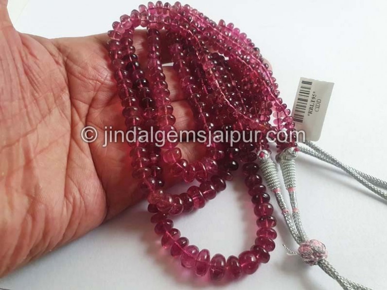 Rubellite Tourmaline Smooth Roundelle Beads