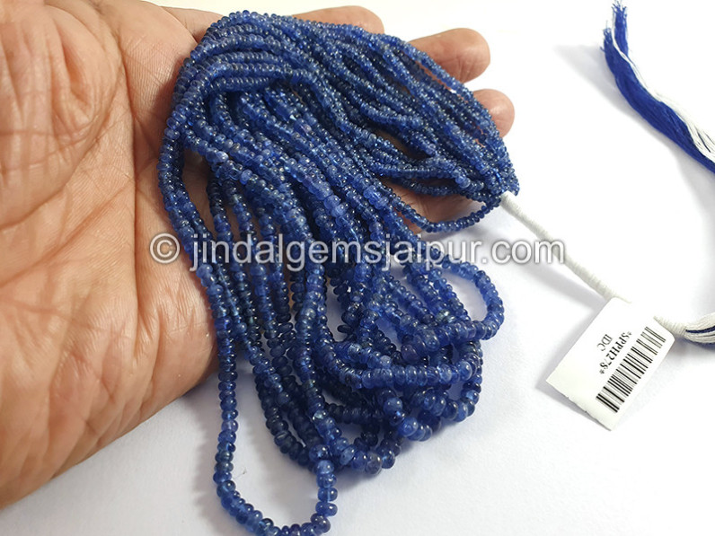 Blue Sapphire Burma Smooth Roundelle Shape Beads