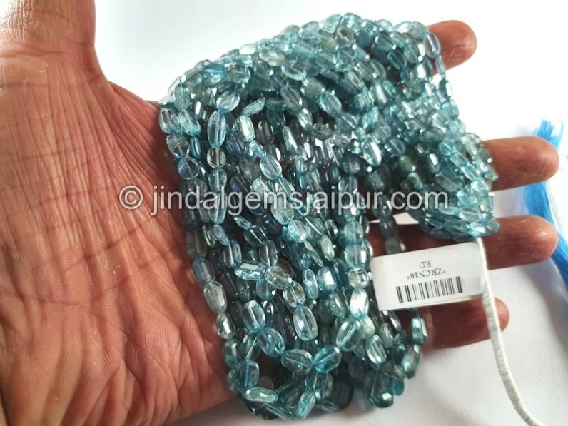 Blue Zircon Shaded Faceted Nuggets Beads