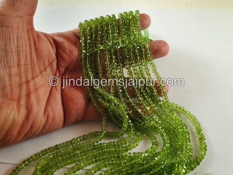 Peridot Big Faceted Roundelle Beads