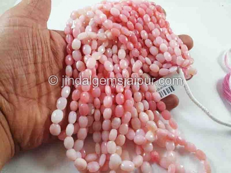 Pink Opal Shaded Faceted Oval Beads